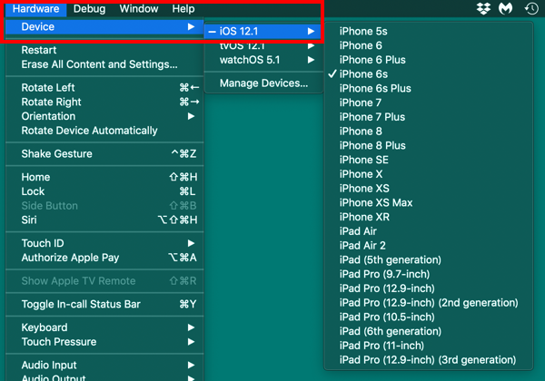 XcodeのSimulatorとSafariを使ってiPhoneなどのiOS端末のデバッグ