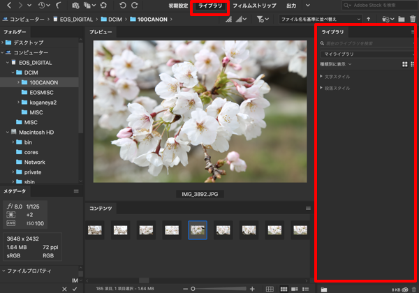 Adobe Bridgeで撮りためた写真やたくさんの画像ファイルを管理する